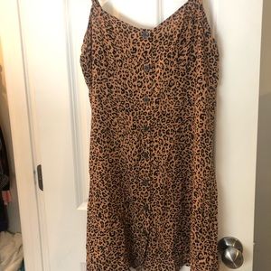 H&M Leopard Print button up Cami Dress